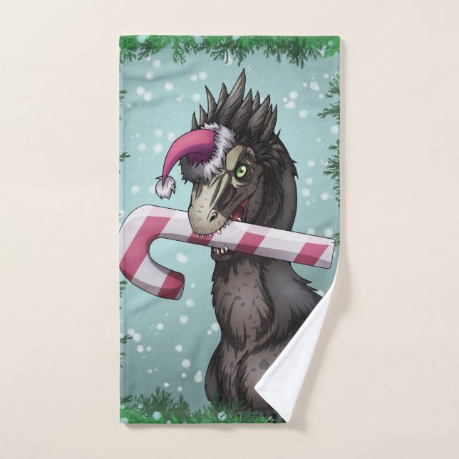 Feliz Navidad Dinosaurio  (Toalla de mano)