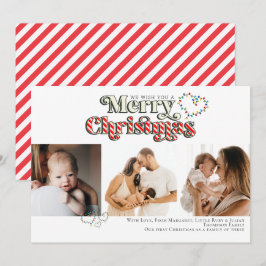 Feliz Navidad Diversión Candy Canto 3 Foto Rojo y 
