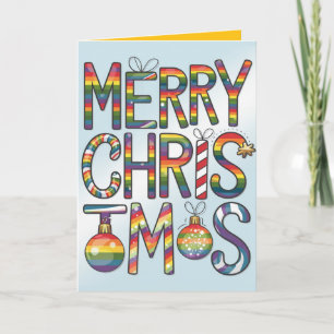 Feliz Navidad divertida y elegante arcoíris Gay Na