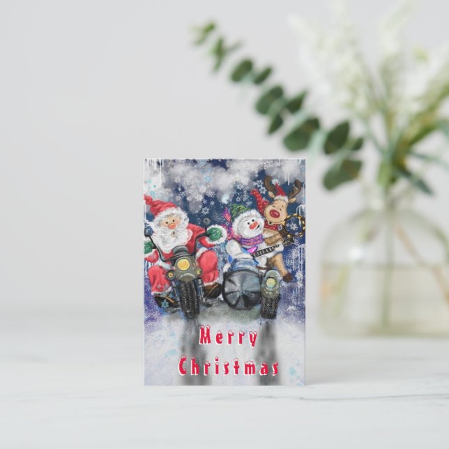 Feliz Navidad, divertidas tarjetas con amigos feli (Anverso de pie)