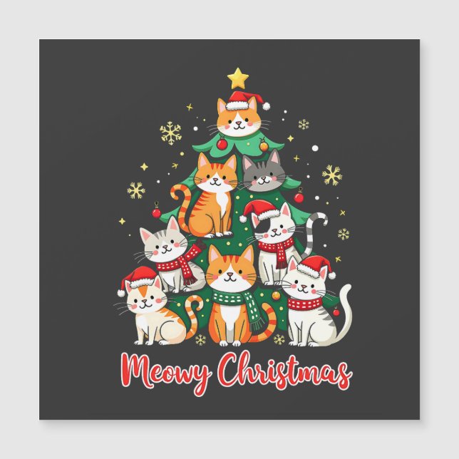 Feliz Navidad Divertido Gato Gatito de Navidad Árb (Anverso)