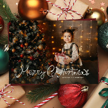 Feliz Navidad divertido guión tres foto rojo