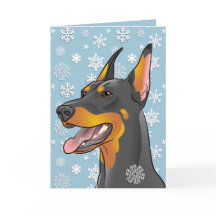 Feliz Navidad Doberman Dog Tarjeta de Personalizab