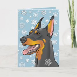 Feliz Navidad Doberman Dog Tarjeta de Personalizab