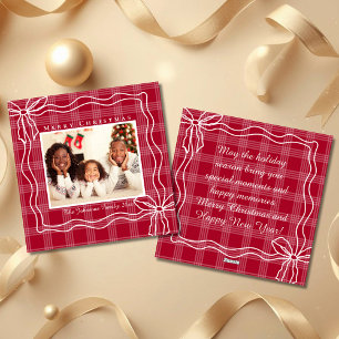 feliz navidad doodle foto arcoíris rojo plaid blan