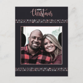 Feliz Navidad dorado rosado de copos de nieve gris