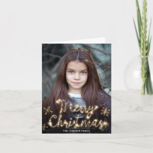 Feliz Navidad Dorado Sparkle Script Fofo Saludo