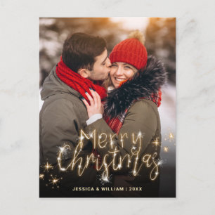Feliz Navidad Dorado Sparkle Script Fofo Saludo