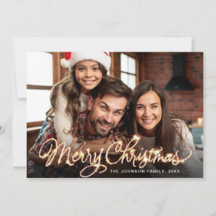 Feliz Navidad Dorado Sparkle Script Fofo Saludo