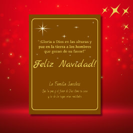 Feliz Navidad Dorado y Marrón Lucas 2:14 Verso
