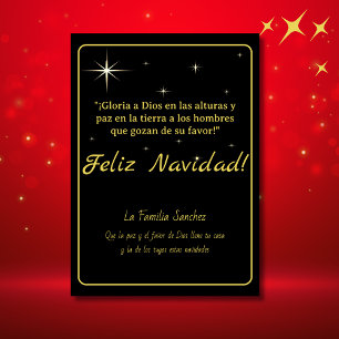 Feliz Navidad Dorado y Negro Lucas 2:14 Verso