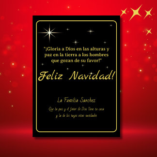 Feliz Navidad Dorado y Negro Lucas 2:14 Verso