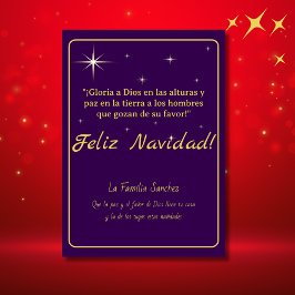 Feliz Navidad Dorado y Púrpura Lucas 2:14 Verso