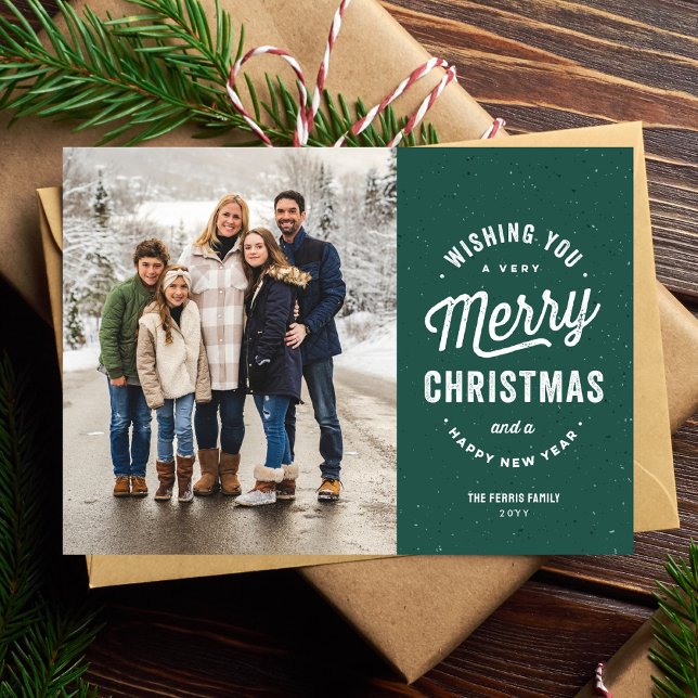Feliz Navidad dos foto verde familia al aire libre (Subido por el creador)