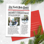 Feliz Navidad Dos Fotografía De Whimsical Fun News<br><div class="desc">Extra Extra lo lee todo. The North Pole Times te trae los últimos y más grandes artículos de noticias del Polo Norte, Saludos a todos con esta manera adorable y divertida de mandar Feliz Navidad y Felices Fiestas a ti y a los tuyos. Este diseño le permite añadir tanto a...</div>