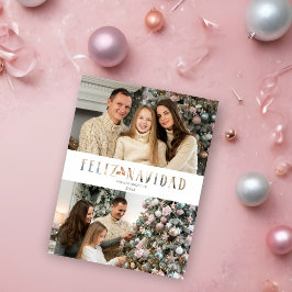 Feliz Navidad Efecto de Papel Cortado Español Foto