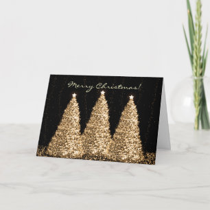 Feliz Navidad Elegante Árboles de espuma de oro