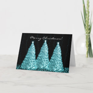 Feliz Navidad Elegante Árboles Turquesa de espuma