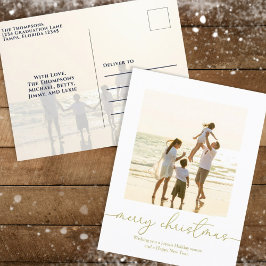 Feliz Navidad Elegante Caligrafía Gold Dos Foto