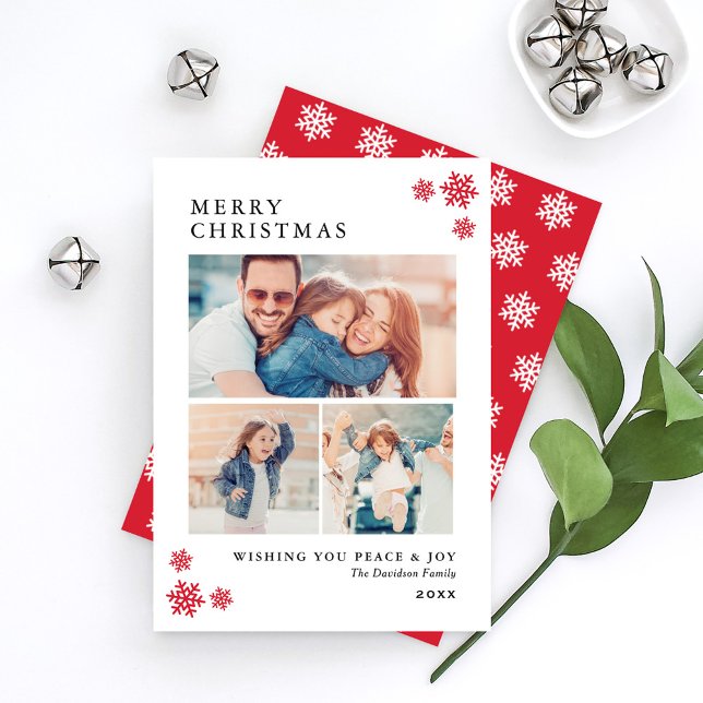 Feliz Navidad Elegante Collage de fotos Rojo (Subido por el creador)