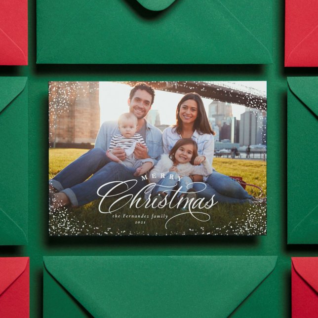Feliz Navidad elegante foto horizontal roja (Subido por el creador)