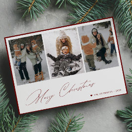 Feliz Navidad elegante guión 3 collage de fotos