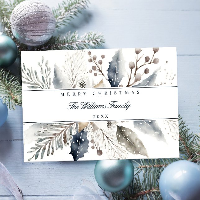Feliz Navidad Elegante invierno acuarela Floral (Subido por el creador)