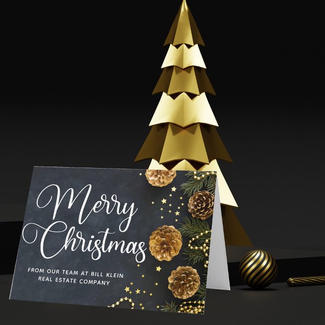 Feliz Navidad Elegante Negocio Oro Negro (Subido por el creador)