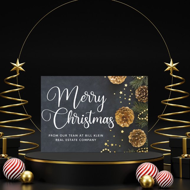 Feliz Navidad Elegante Negocio Oro Negro (Subido por el creador)