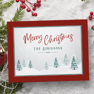 Feliz Navidad Elegante País Árbol de Spruce Invier