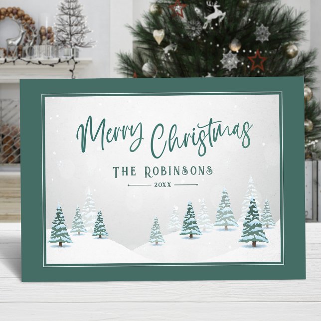 Feliz Navidad Elegante País Escena de Arte Inviern (Available in high quality print or digital download for quick text messaging, email or self print.)