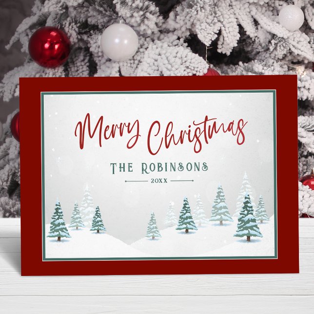 Feliz Navidad Elegante País Escena de Arte Inviern (Available in high quality print or digital download for quick text messaging, email or self print.)