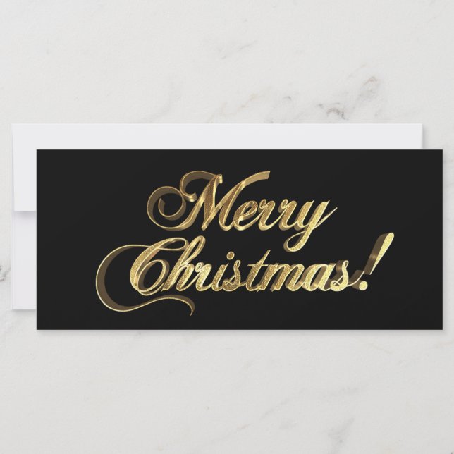 Feliz Navidad Elegante Relieve metalizado dorado f (Anverso)