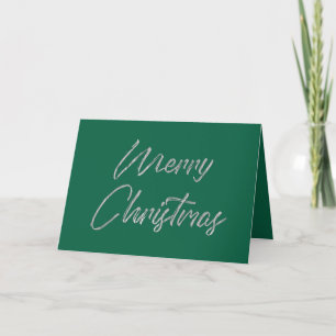 Feliz Navidad Elegante Relieve metalizado plateado