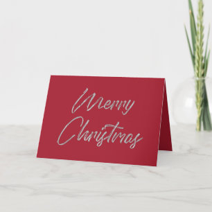 Feliz Navidad Elegante Relieve metalizado plateado