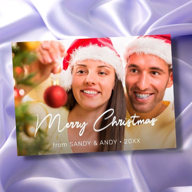 Feliz Navidad Elegante Script 2 Side Design Photo (Subido por el creador)
