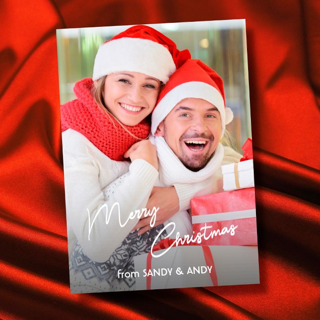 Feliz Navidad Elegante Script 2 Side Design Photo (Subido por el creador)