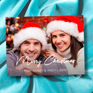 Feliz Navidad Elegante Script Foto 2 Side Design