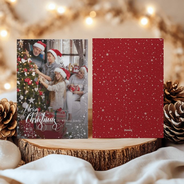 Feliz Navidad Elegante Tarjeta de marco de nieve d (Subido por el creador)