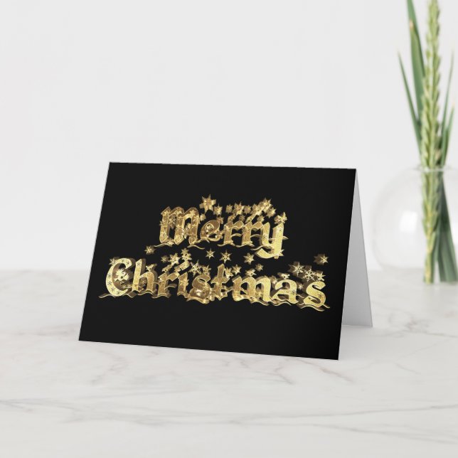 Feliz Navidad Elegante tipografía de estrella de o (Anverso)