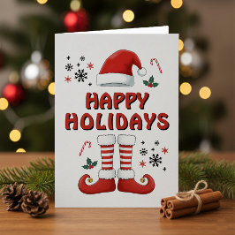 Feliz Navidad Elf Boots Papá Noel Gorra Blanco