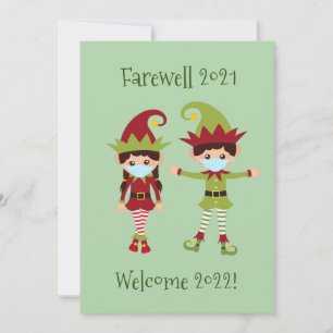 Feliz Navidad Elf Funny Face Mask Adiós 2021