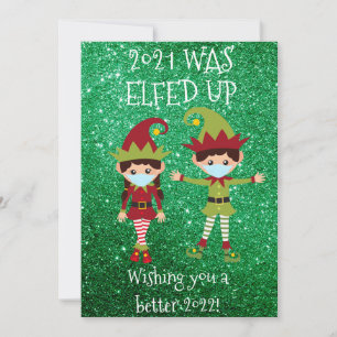 Feliz Navidad Elfed Up Face Mask 2021 Purpurina