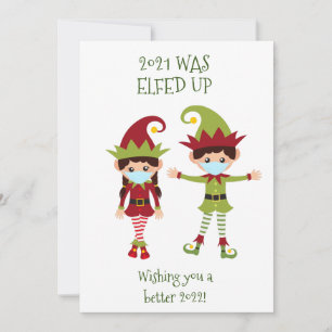 Feliz Navidad Elfed Up Funny Face Mask 2021