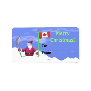 Feliz Navidad en Canadá, etiqueta de regalo