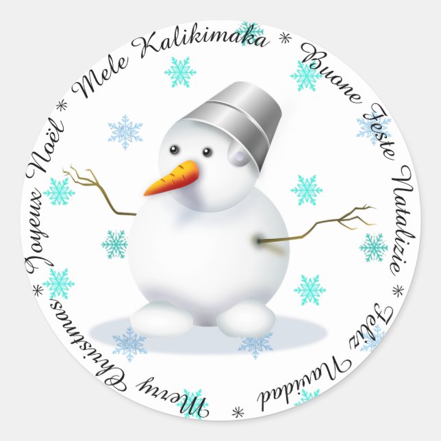 Feliz Navidad en diferentes idiomas Pegatina (Anverso)