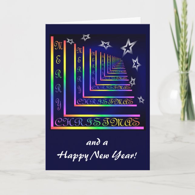 Feliz Navidad en el diseño del arco iris (Anverso)