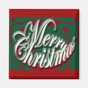 Feliz Navidad en el imán verde