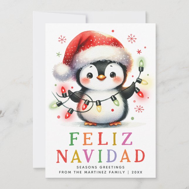 Feliz Navidad en español: Navidades pingüinos (Anverso)