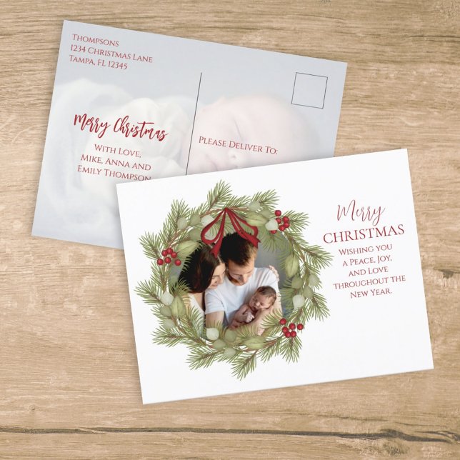 Feliz Navidad en invierno botánico Wreath (Subido por el creador)